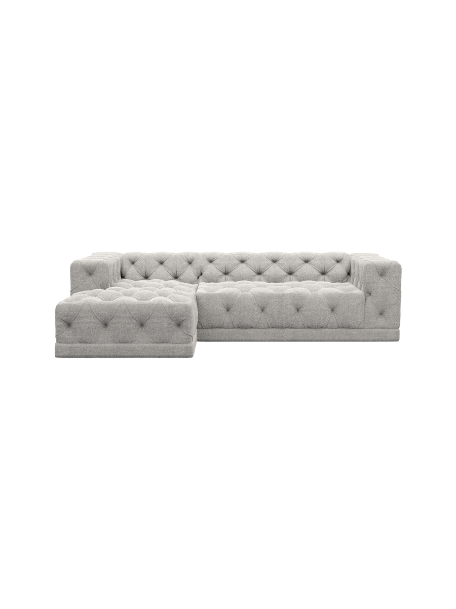 
4-Sitzer Design Ecksofa „Malika“ mit Strukturstoff-Bezug - Strukturstoff Anthrazit / Eckteil links