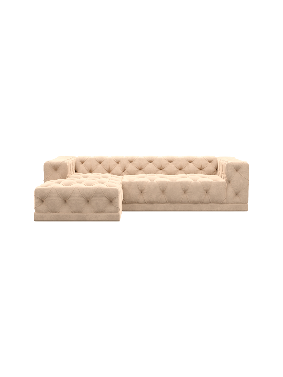 
4-Sitzer Design Ecksofa „Malika“ mit Samtbezug - Samtbezug Königsblau / Eckteil links