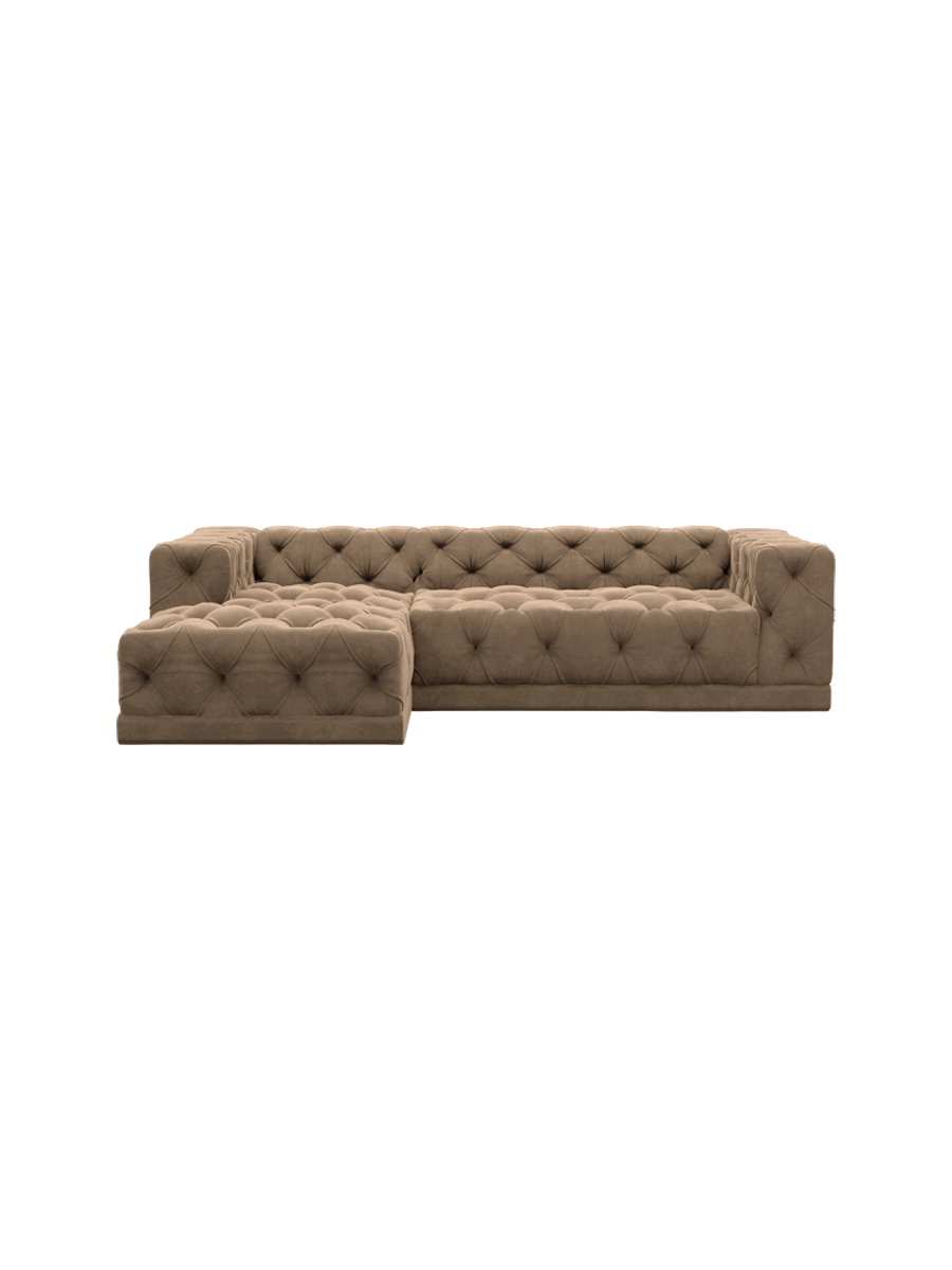 
4-Sitzer Design Ecksofa „Malika“ mit Samtbezug - Samtbezug Königsblau / Eckteil links