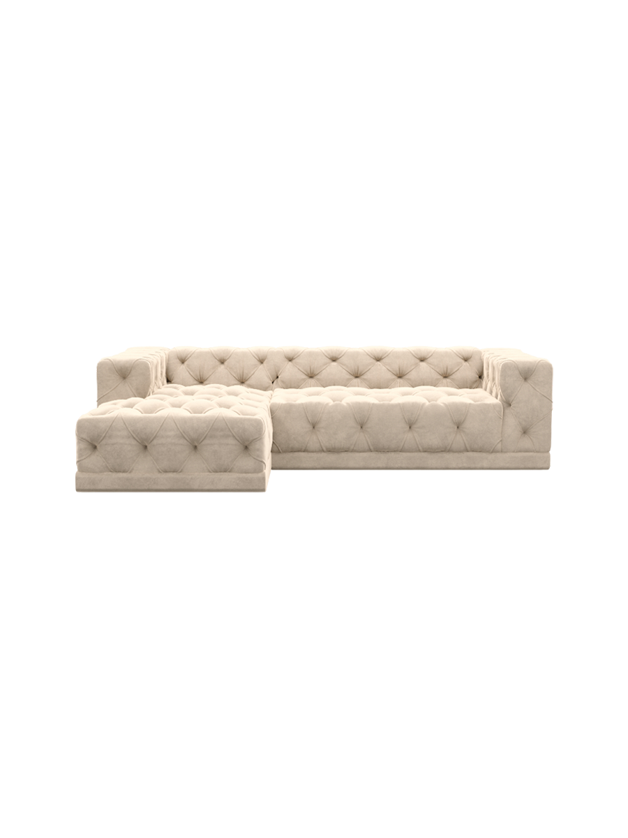 
4-Sitzer Design Ecksofa „Malika“ mit Samtbezug - Samtbezug Königsblau / Eckteil links