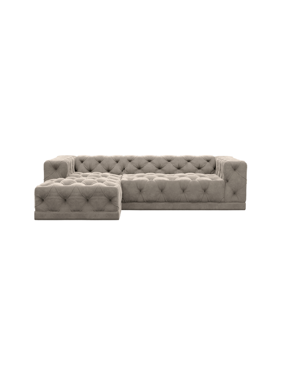 
4-Sitzer Design Ecksofa „Malika“ mit Samtbezug - Samtbezug Königsblau / Eckteil links