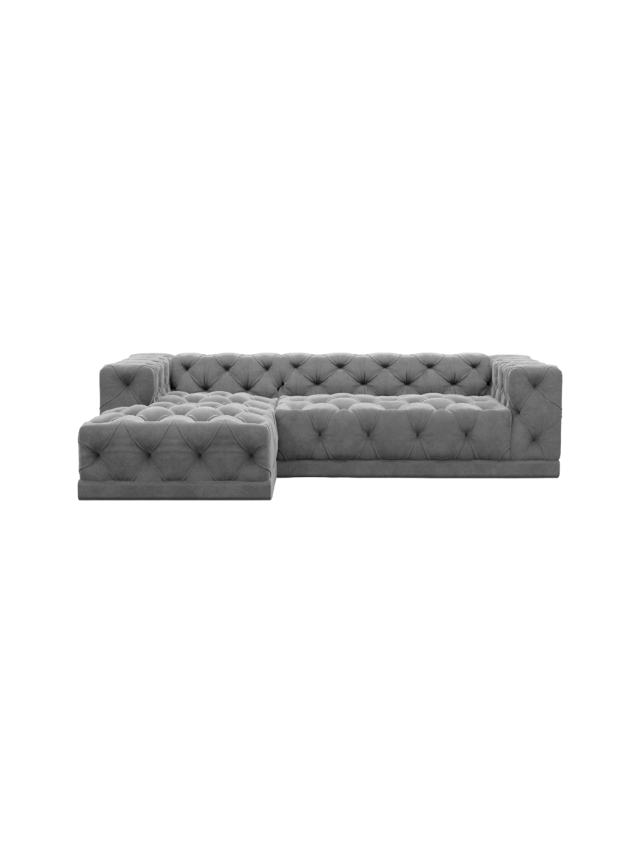 
4-Sitzer Design Ecksofa „Malika“ mit Samtbezug - Samtbezug Königsblau / Eckteil links