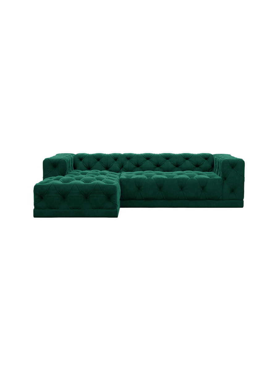 
4-Sitzer Design Ecksofa „Malika“ mit Samtbezug - Samtbezug Königsblau / Eckteil links