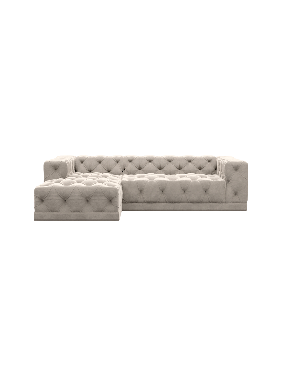 
4-Sitzer Design Ecksofa „Malika“ mit Samtbezug - Samtbezug Königsblau / Eckteil links