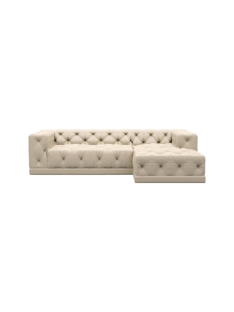 
4-Sitzer Design Echtleder Ecksofa „Malika“ - Echtleder Beige / Eckteil links