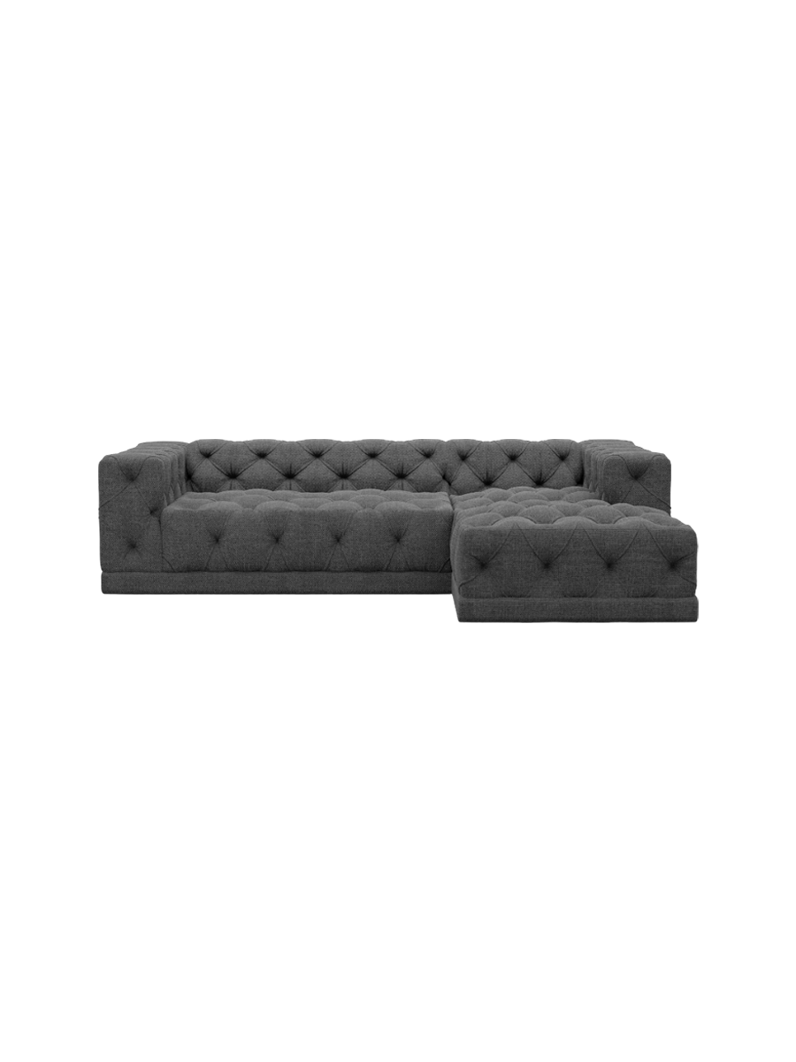 
4-Sitzer Design Ecksofa „Malika“ mit Strukturstoff-Bezug - Strukturstoff Anthrazit / Eckteil links