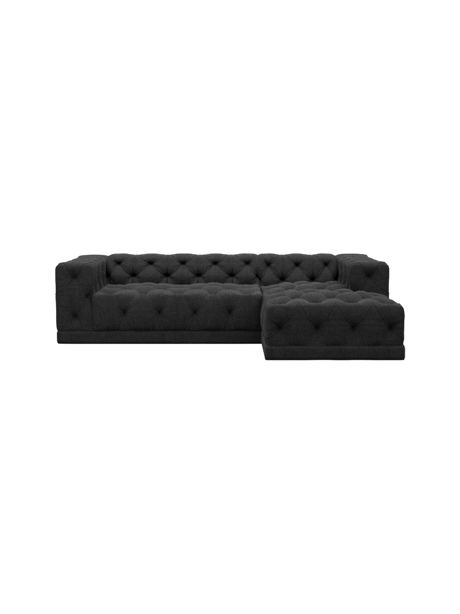 
4-Sitzer Design Ecksofa „Malika“ mit Strukturstoff-Bezug - Strukturstoff Anthrazit / Eckteil links