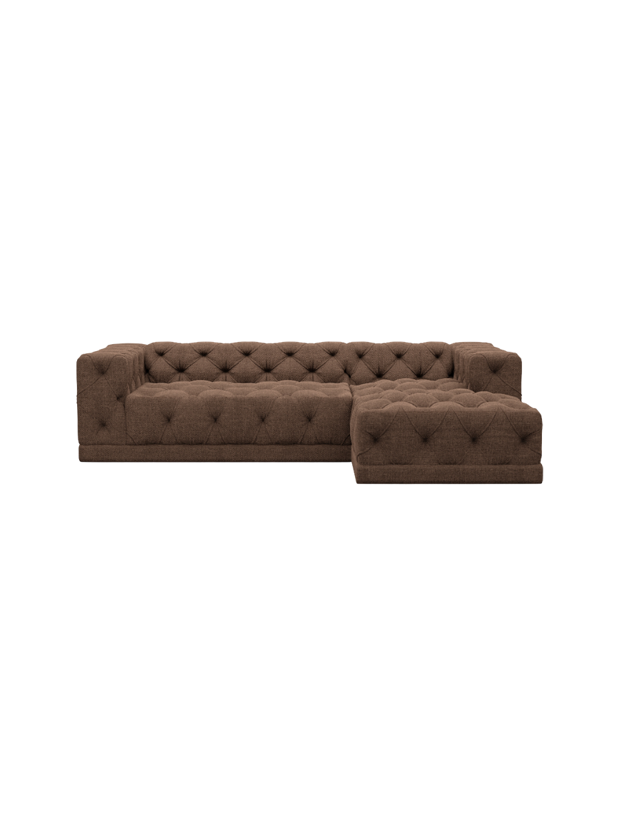 
4-Sitzer Design Ecksofa „Malika“ mit Strukturstoff-Bezug - Strukturstoff Anthrazit / Eckteil links