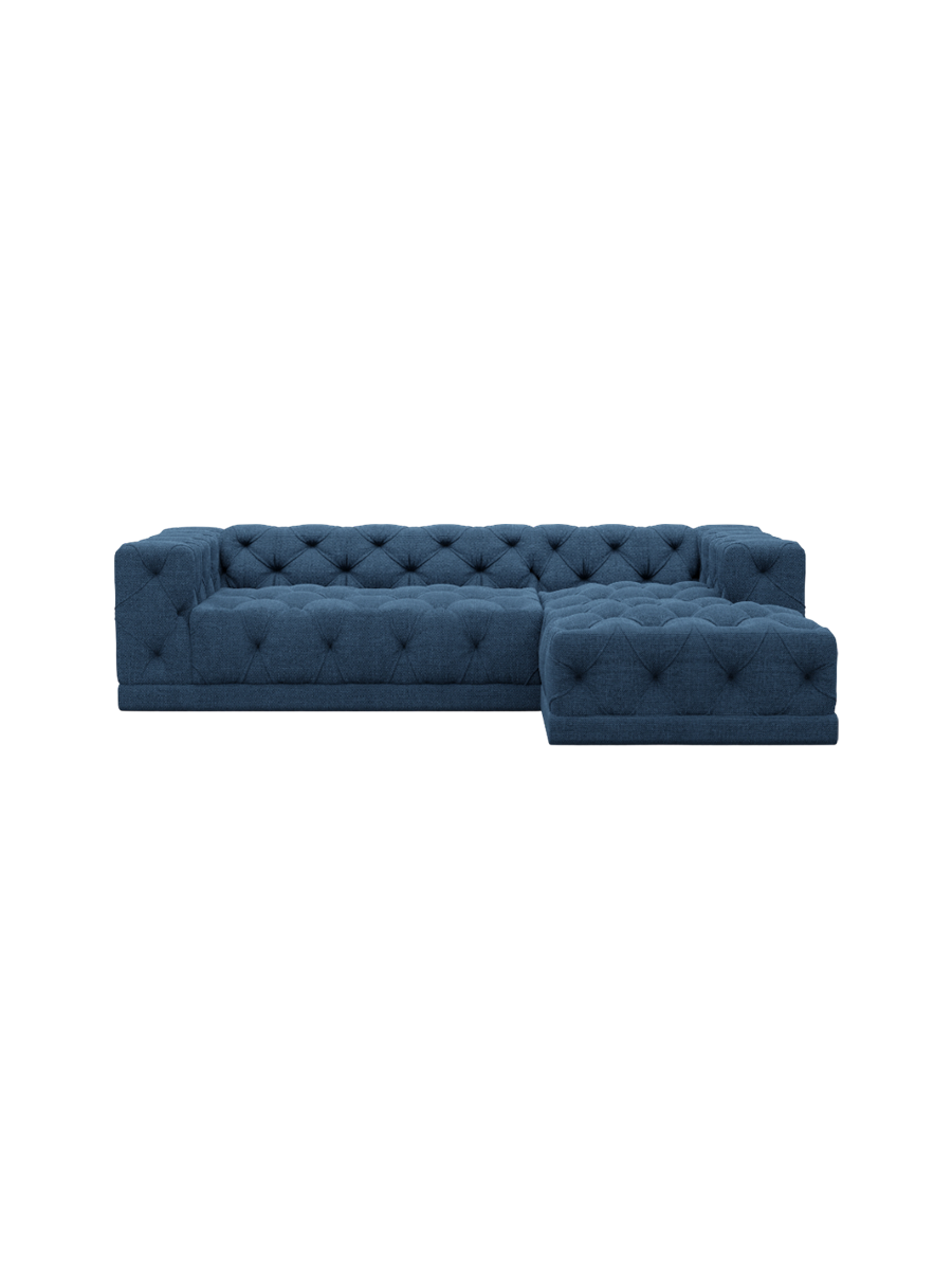 
4-Sitzer Design Ecksofa „Malika“ mit Strukturstoff-Bezug - Strukturstoff Anthrazit / Eckteil links