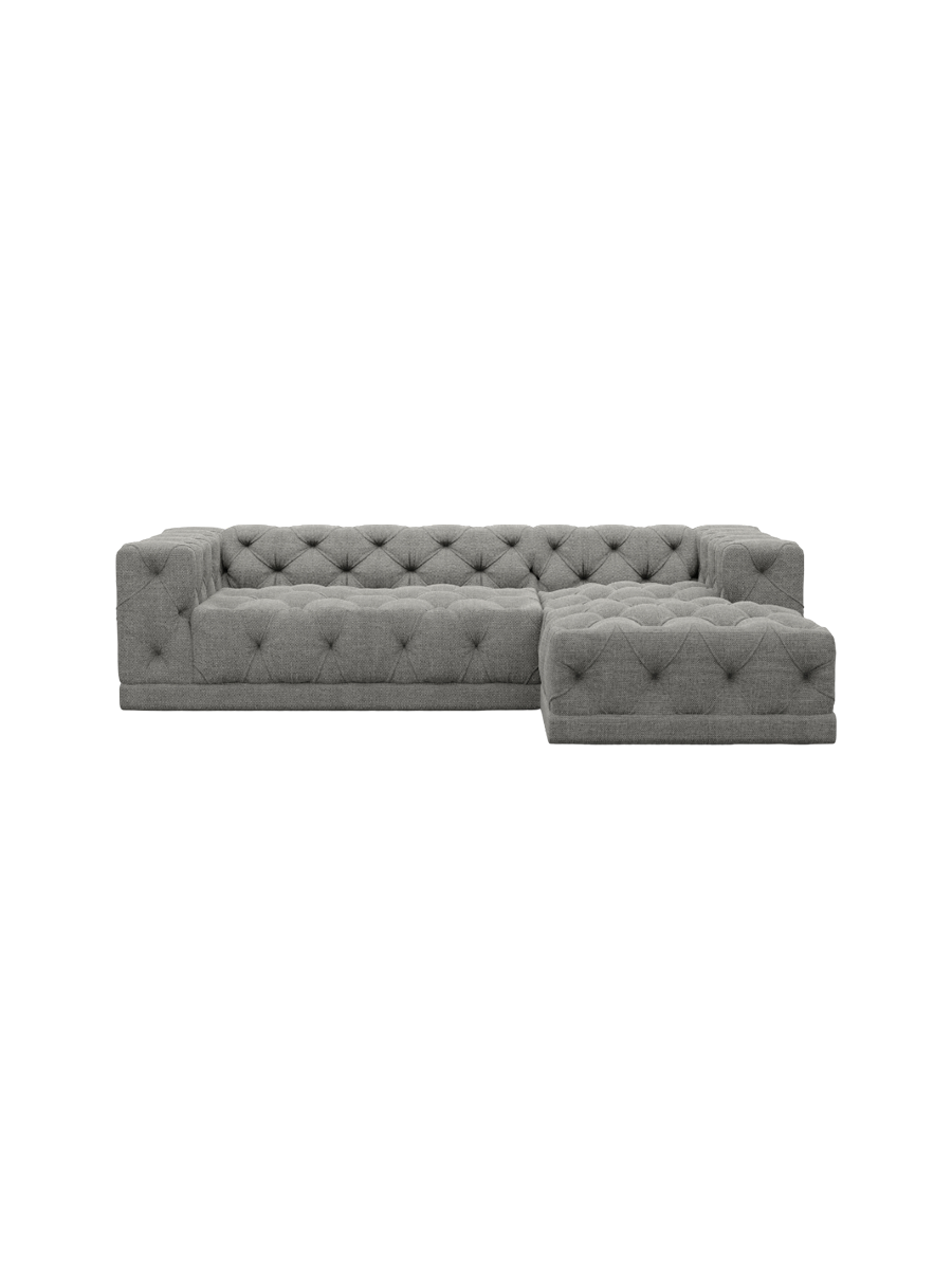 
4-Sitzer Design Ecksofa „Malika“ mit Strukturstoff-Bezug - Strukturstoff Anthrazit / Eckteil links