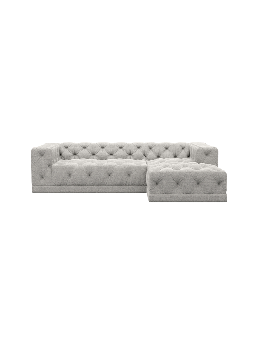 
4-Sitzer Design Ecksofa „Malika“ mit Strukturstoff-Bezug - Strukturstoff Anthrazit / Eckteil links