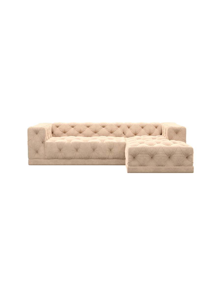
4-Sitzer Design Ecksofa „Malika“ mit Samtbezug - Samtbezug Königsblau / Eckteil links