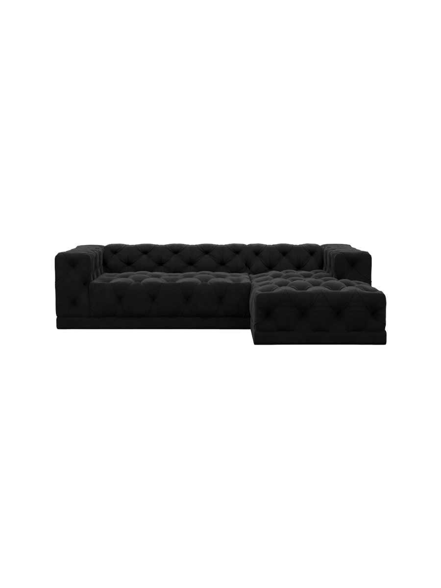 
4-Sitzer Design Ecksofa „Malika“ mit Samtbezug - Samtbezug Königsblau / Eckteil links