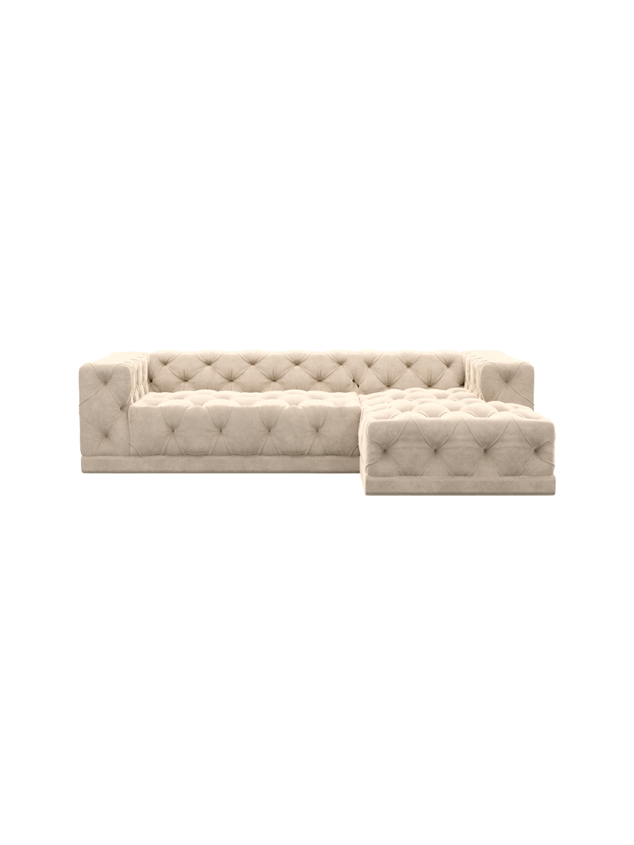 
4-Sitzer Design Ecksofa „Malika“ mit Samtbezug - Samtbezug Königsblau / Eckteil links