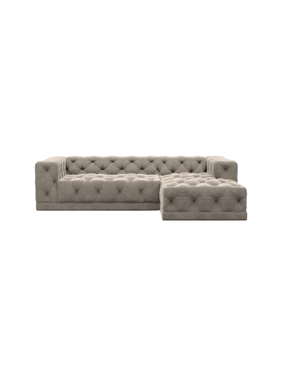 
4-Sitzer Design Ecksofa „Malika“ mit Samtbezug - Samtbezug Königsblau / Eckteil links