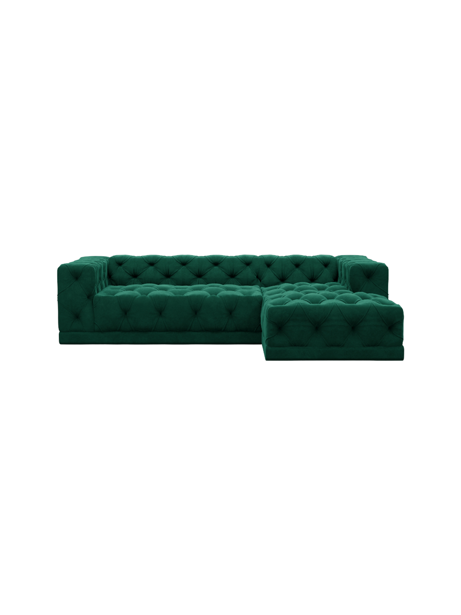 
4-Sitzer Design Ecksofa „Malika“ mit Samtbezug - Samtbezug Königsblau / Eckteil links