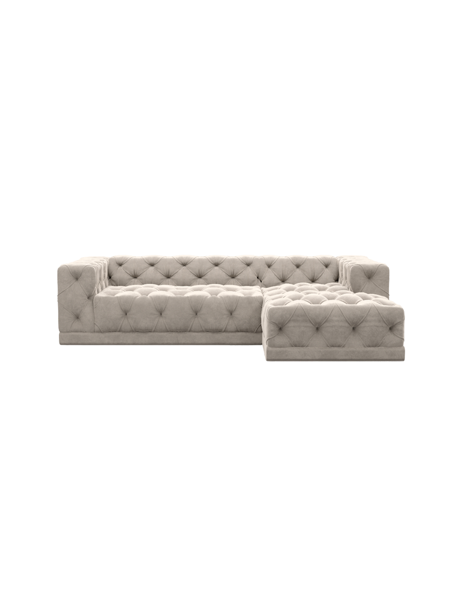 
4-Sitzer Design Ecksofa „Malika“ mit Samtbezug - Samtbezug Königsblau / Eckteil links