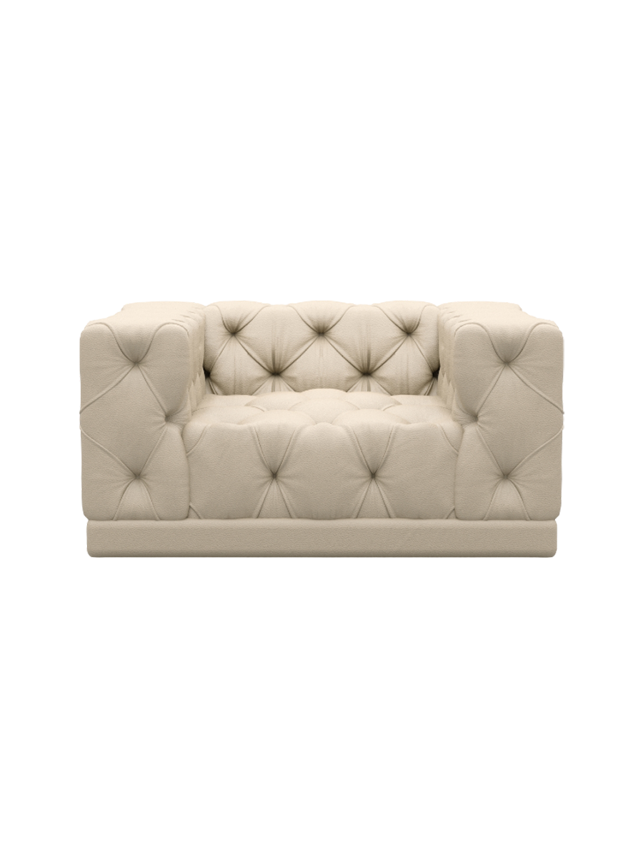 
Design Echtleder Loungesessel „Malika“ - Echtleder Beige