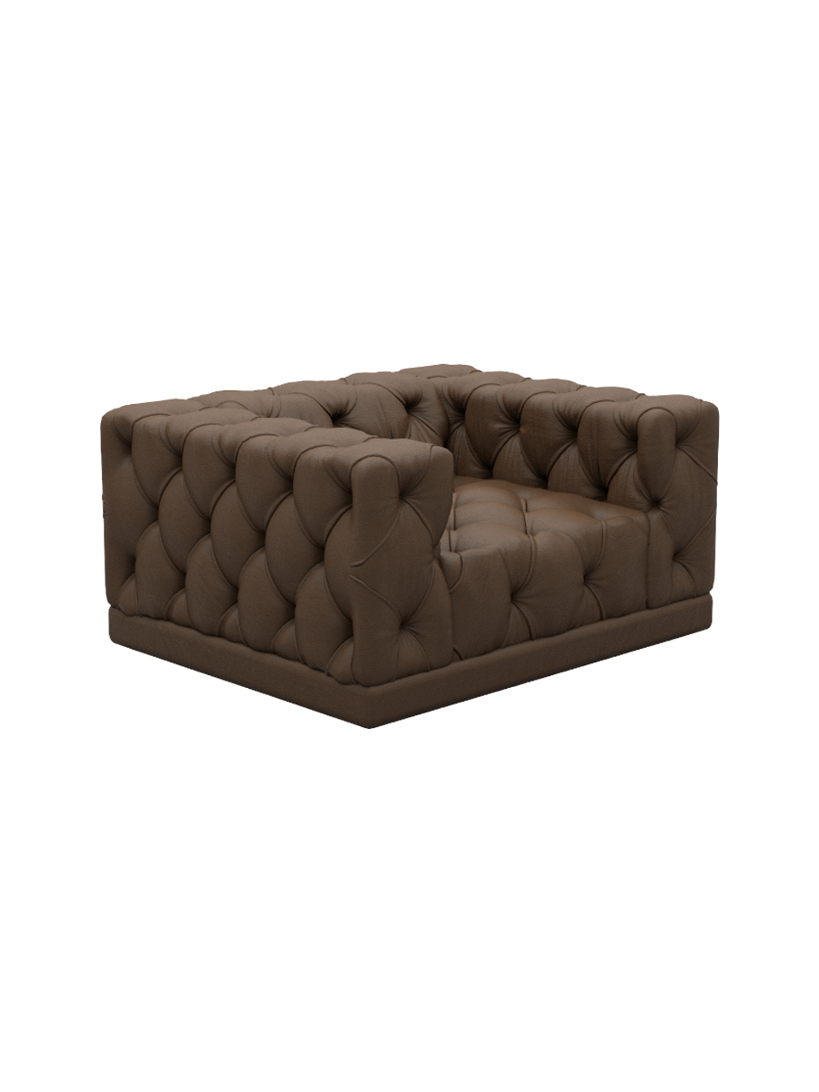 
Design Echtleder Loungesessel „Malika“ - Echtleder Beige