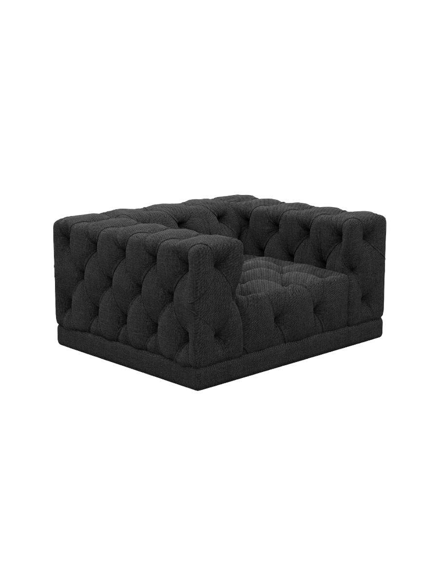 
Design Loungesessel „Malika“ mit Strukturstoff-Bezug - Strukturstoff Anthrazit