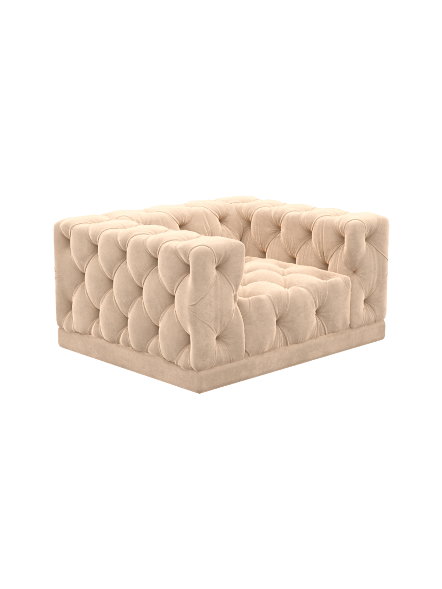 
Design Loungesessel „Malika“ mit Samtbezug - Samtbezug Königsblau