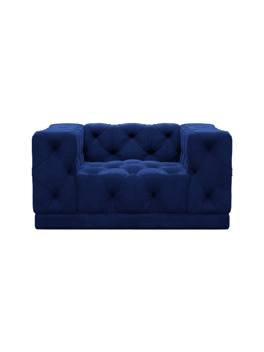 
Design Loungesessel „Malika“ mit Samtbezug - Samtbezug Königsblau