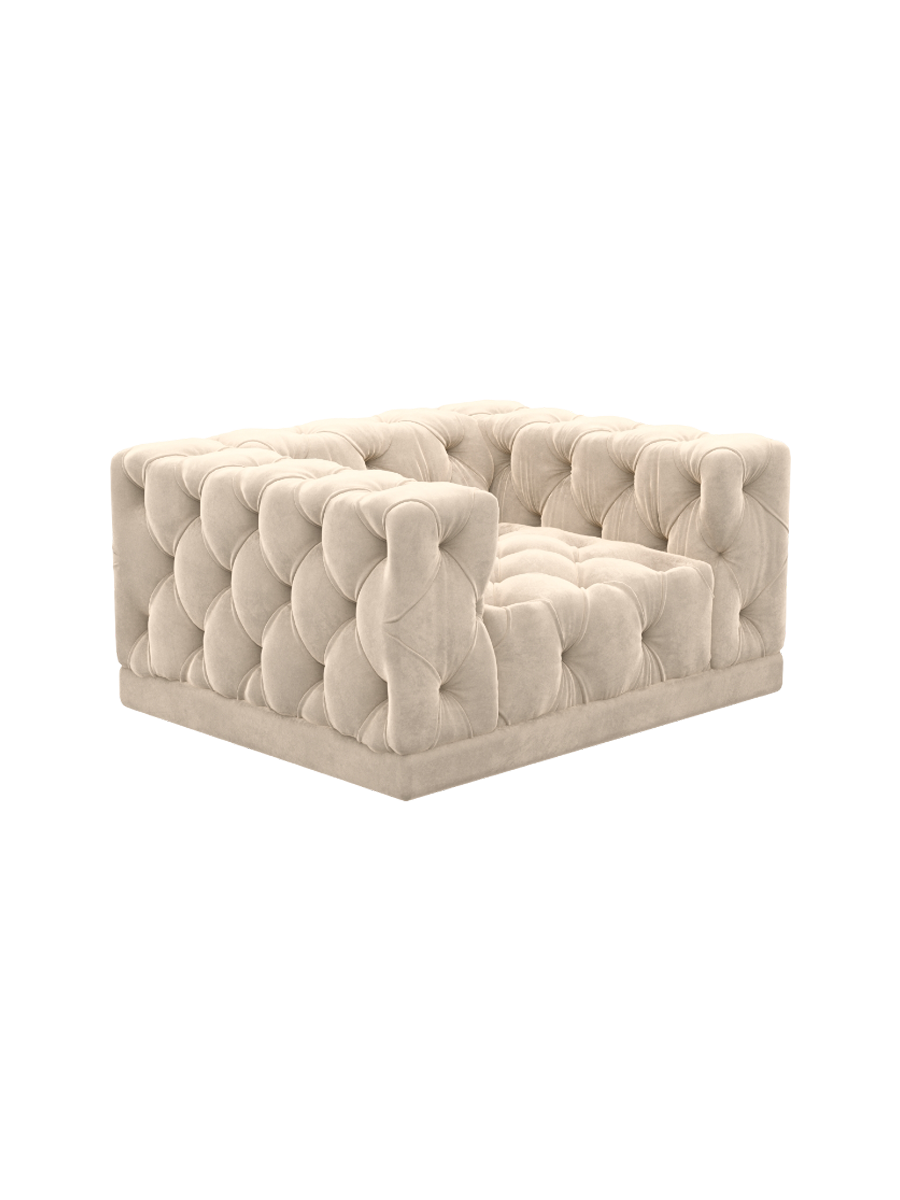 
Design Loungesessel „Malika“ mit Samtbezug - Samtbezug Königsblau