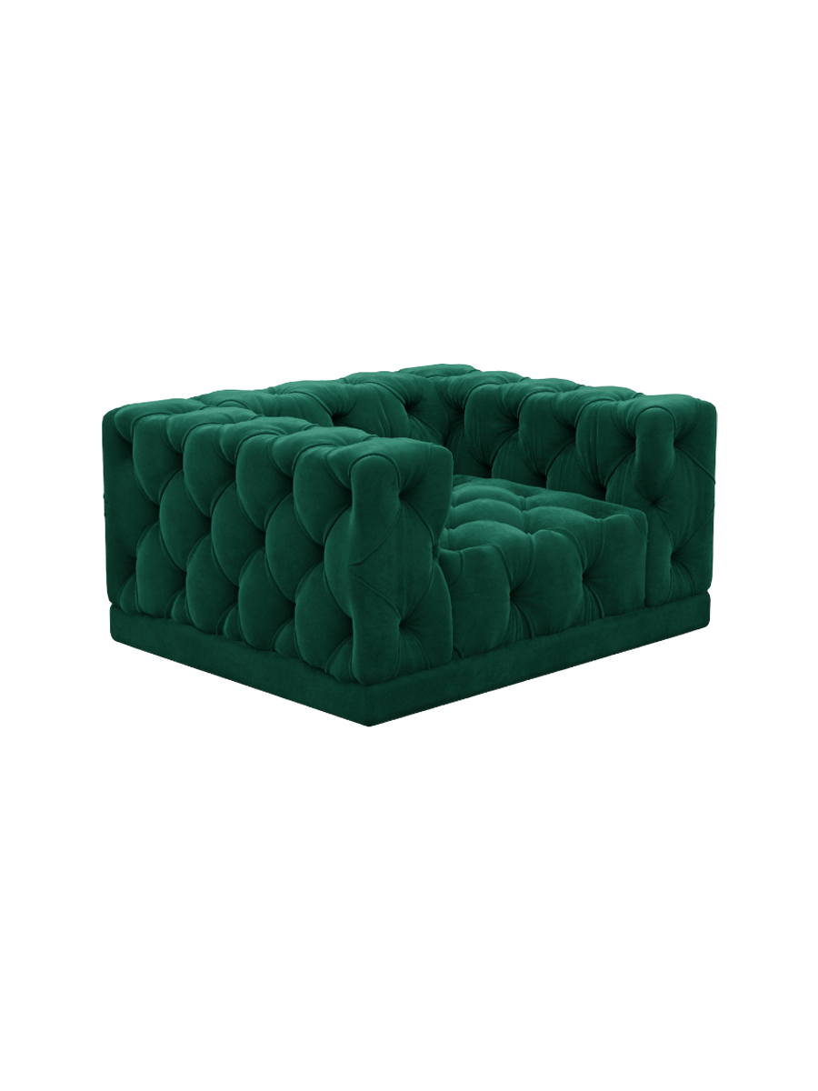 
Design Loungesessel „Malika“ mit Samtbezug - Samtbezug Königsblau
