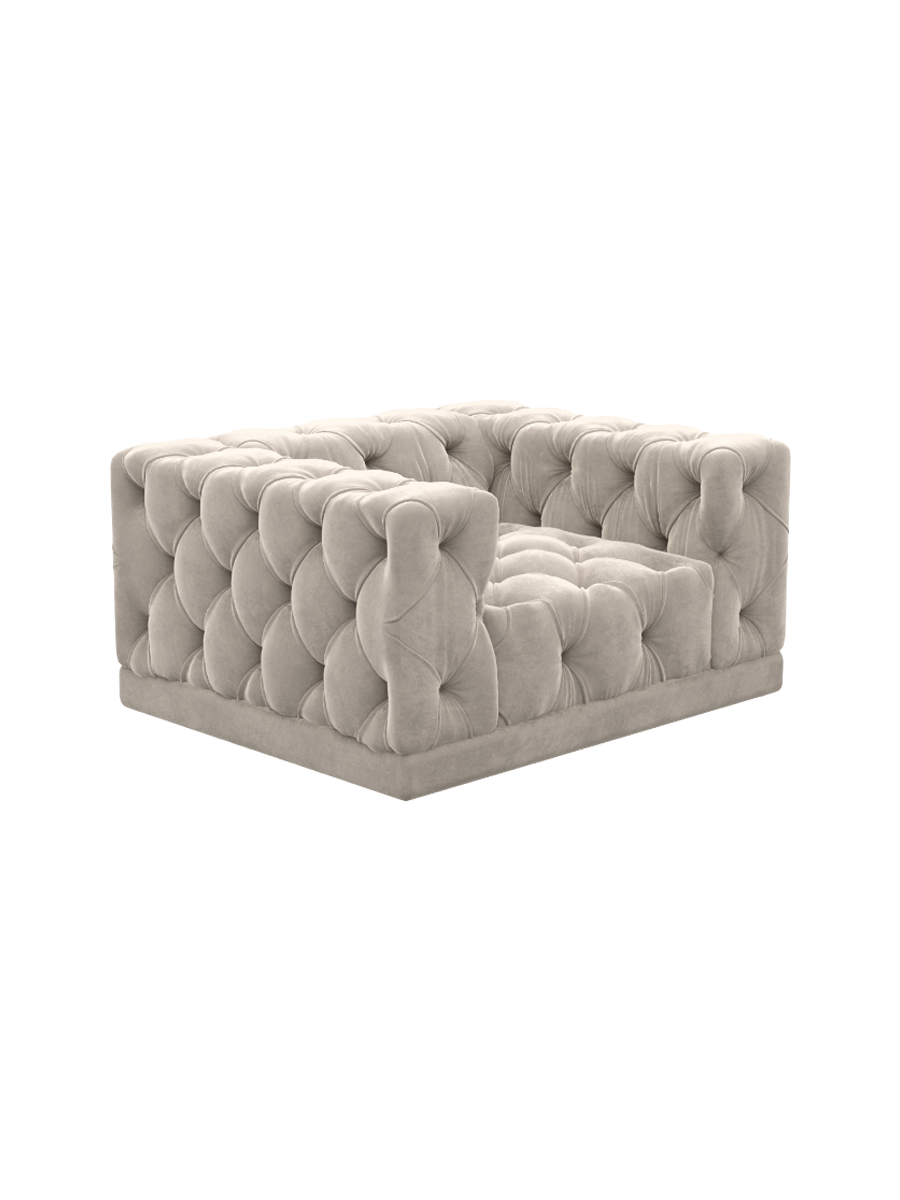 
Design Loungesessel „Malika“ mit Samtbezug - Samtbezug Königsblau