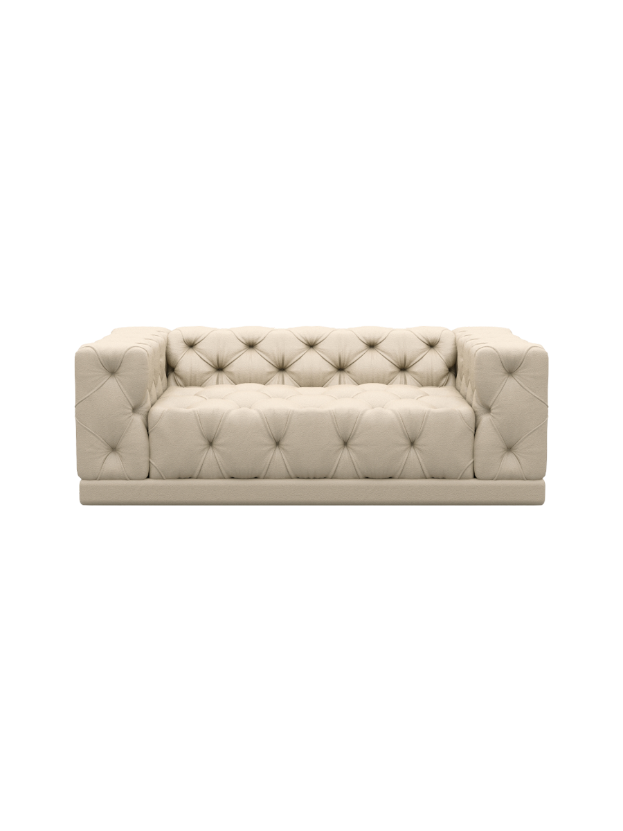 
2-Sitzer Design Echtleder Sofa „Malika“ - Echtleder Beige