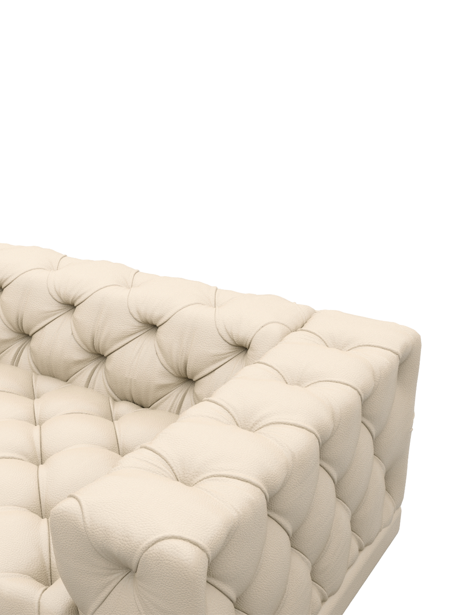 
2-Sitzer Design Echtleder Sofa „Malika“ - Echtleder Beige