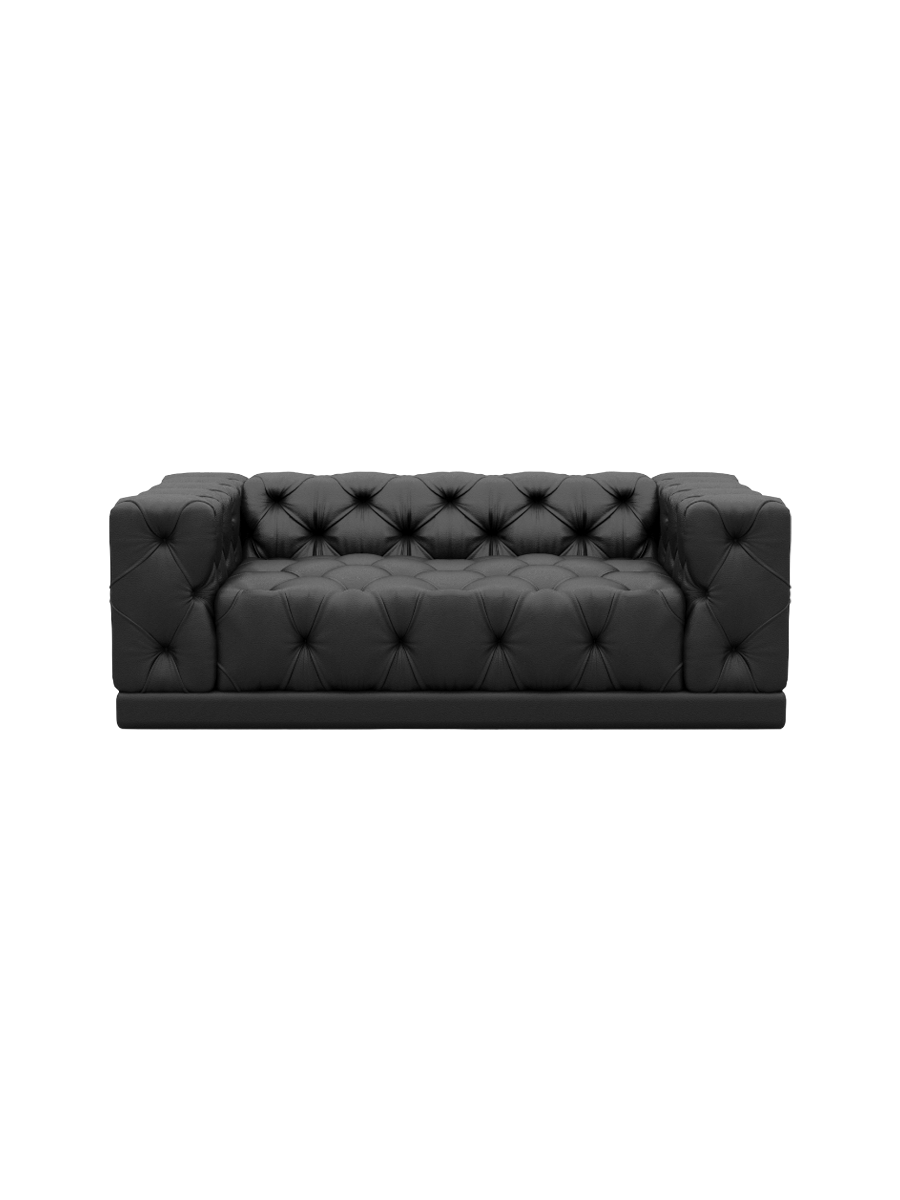 
2-Sitzer Design Echtleder Sofa „Malika“ - Echtleder Beige