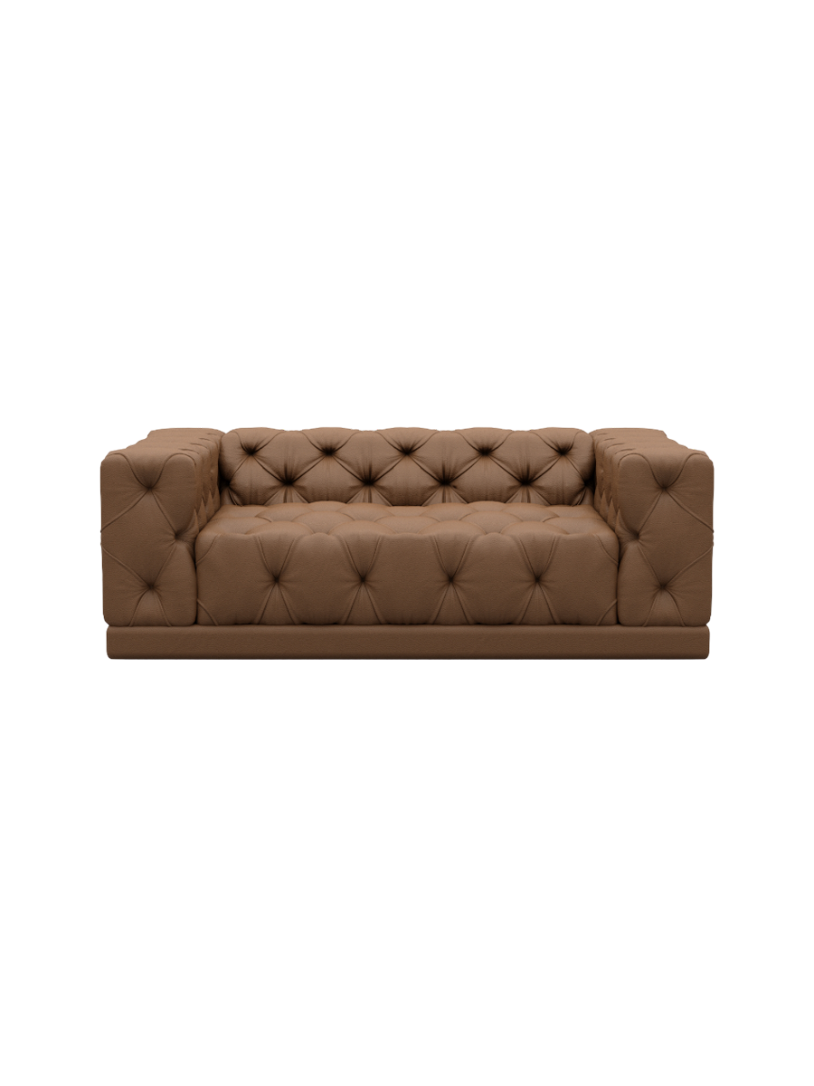 
2-Sitzer Design Echtleder Sofa „Malika“ - Echtleder Beige