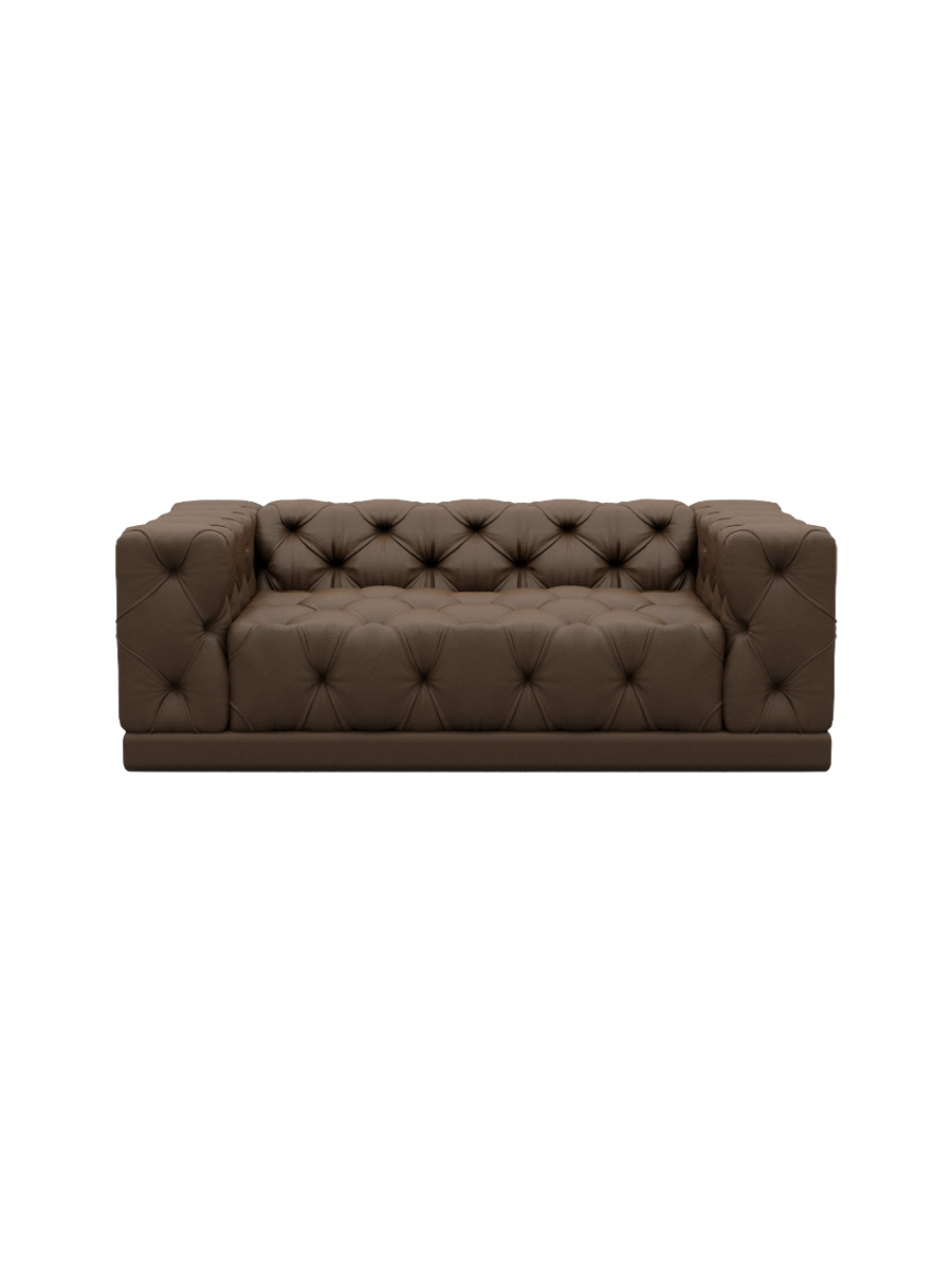 
2-Sitzer Design Echtleder Sofa „Malika“ - Echtleder Beige