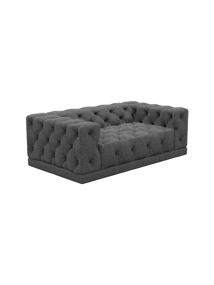 
2-Sitzer Design Sofa „Malika“ mit Strukturstoff-Bezug - Strukturstoff Anthrazit