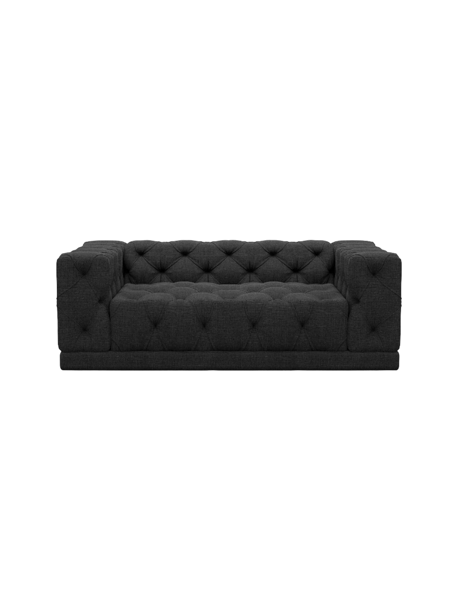 
2-Sitzer Design Sofa „Malika“ mit Strukturstoff-Bezug - Strukturstoff Anthrazit