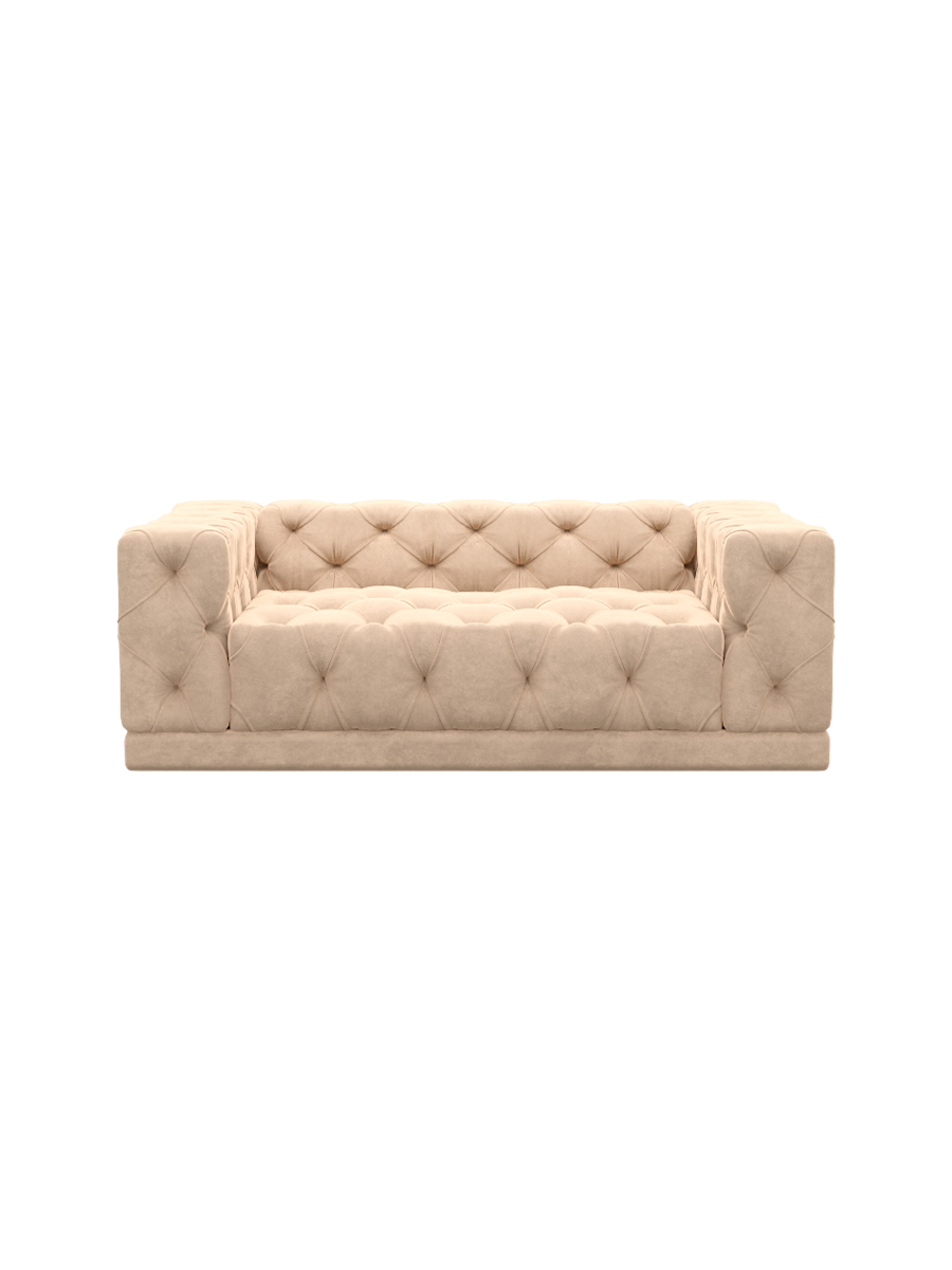 
2-Sitzer Design Sofa „Malika“ mit Samtbezug - Samtbezug Königsblau