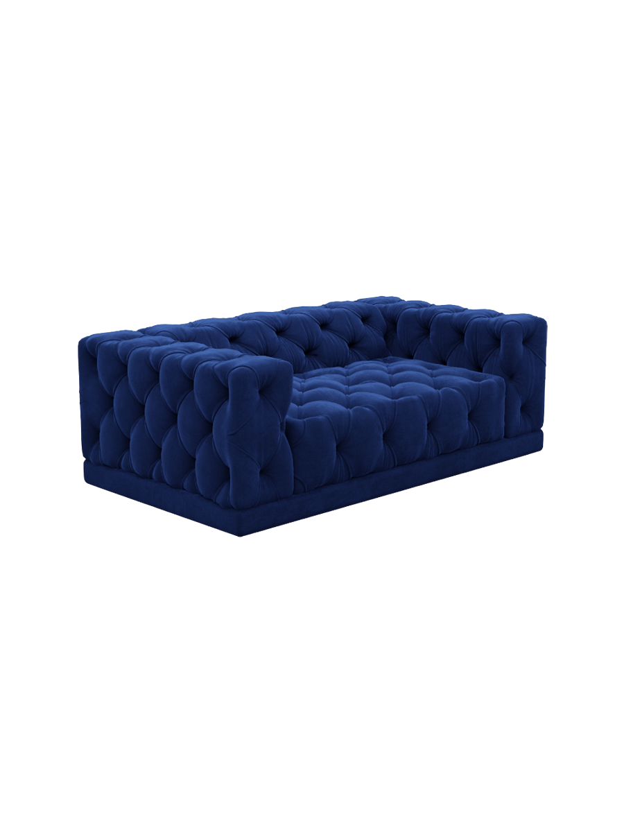 
2-Sitzer Design Sofa „Malika“ mit Samtbezug - Samtbezug Königsblau