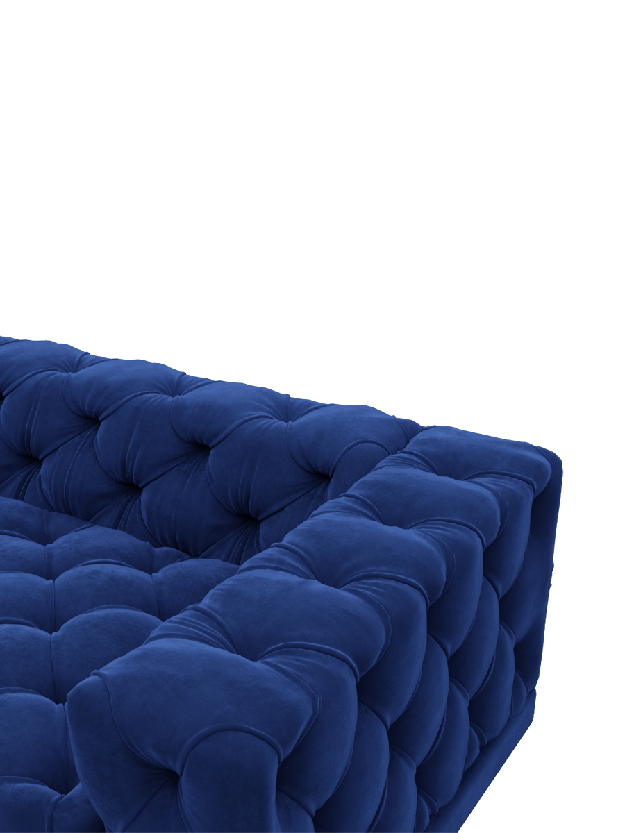 
2-Sitzer Design Sofa „Malika“ mit Samtbezug - Samtbezug Königsblau