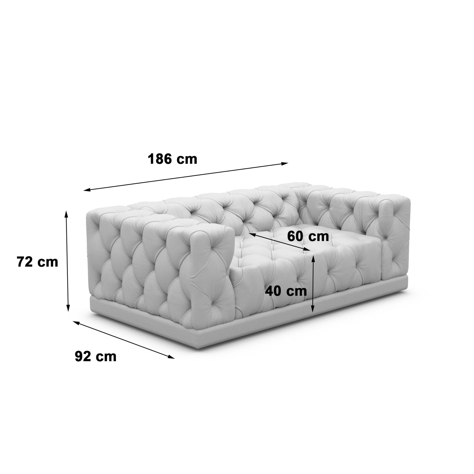 
2-Sitzer Design Sofa „Malika“ mit Samtbezug - Samtbezug Königsblau