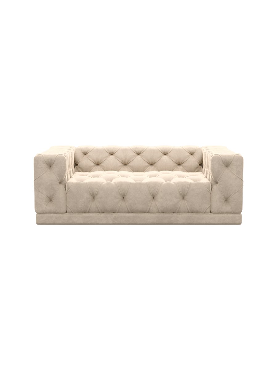 
2-Sitzer Design Sofa „Malika“ mit Samtbezug - Samtbezug Königsblau