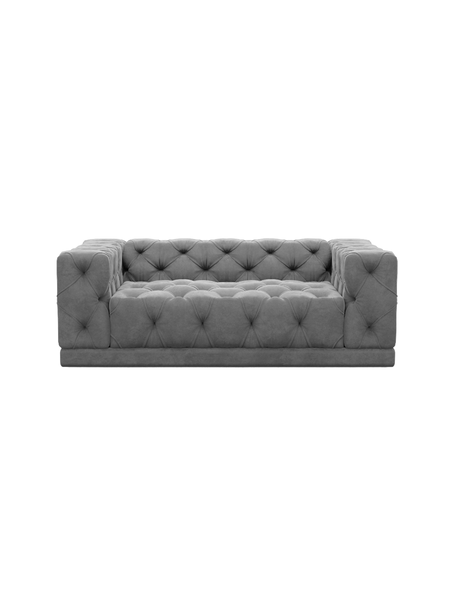 
2-Sitzer Design Sofa „Malika“ mit Samtbezug - Samtbezug Königsblau