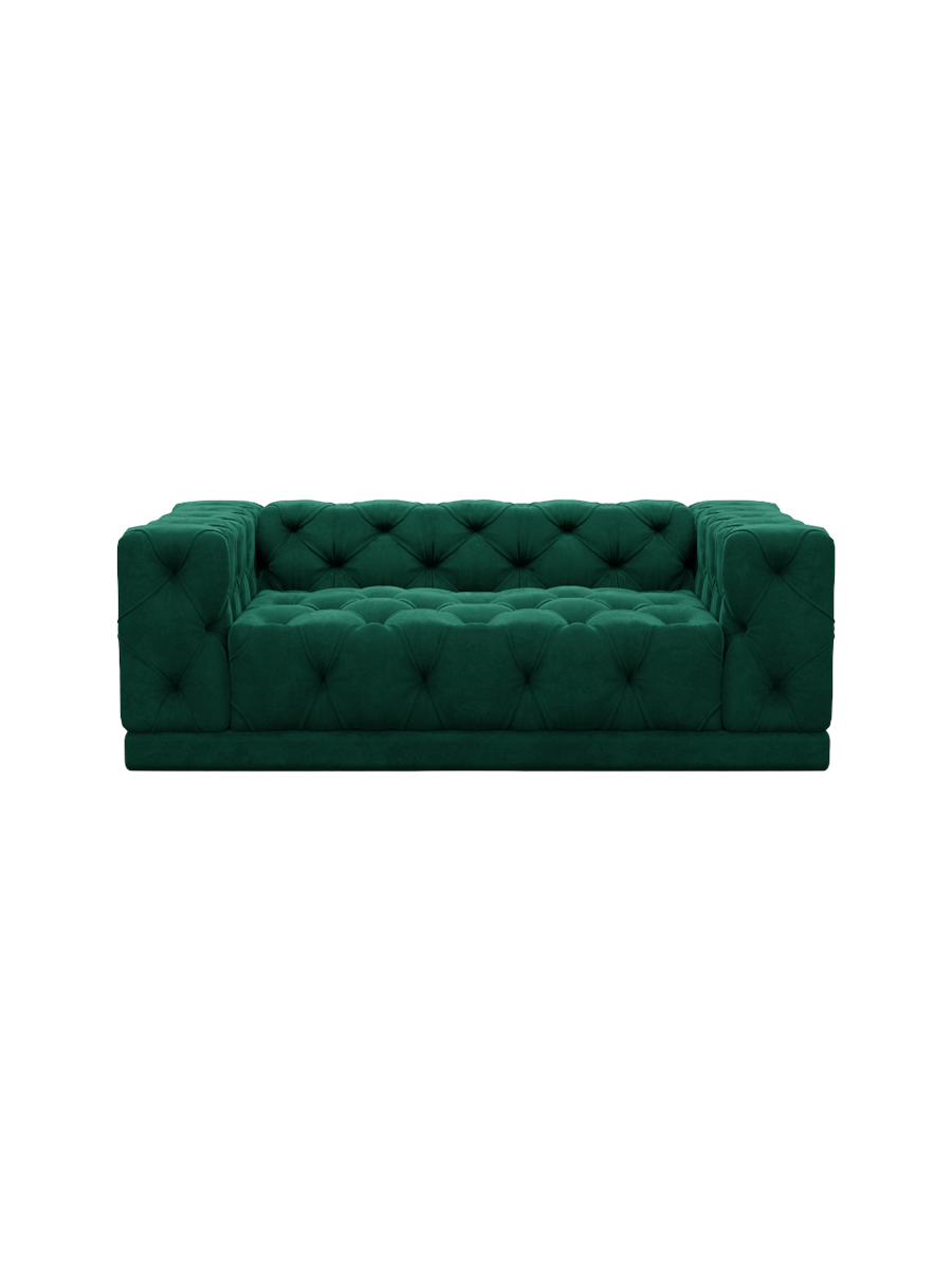 
2-Sitzer Design Sofa „Malika“ mit Samtbezug - Samtbezug Königsblau