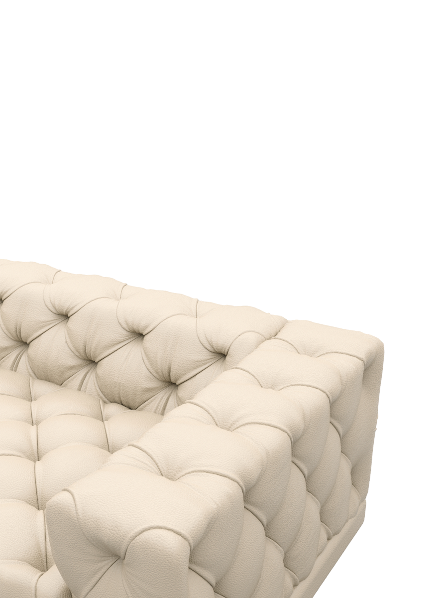 
3-Sitzer Design Echtleder Sofa „Malika“ - Echtleder Beige