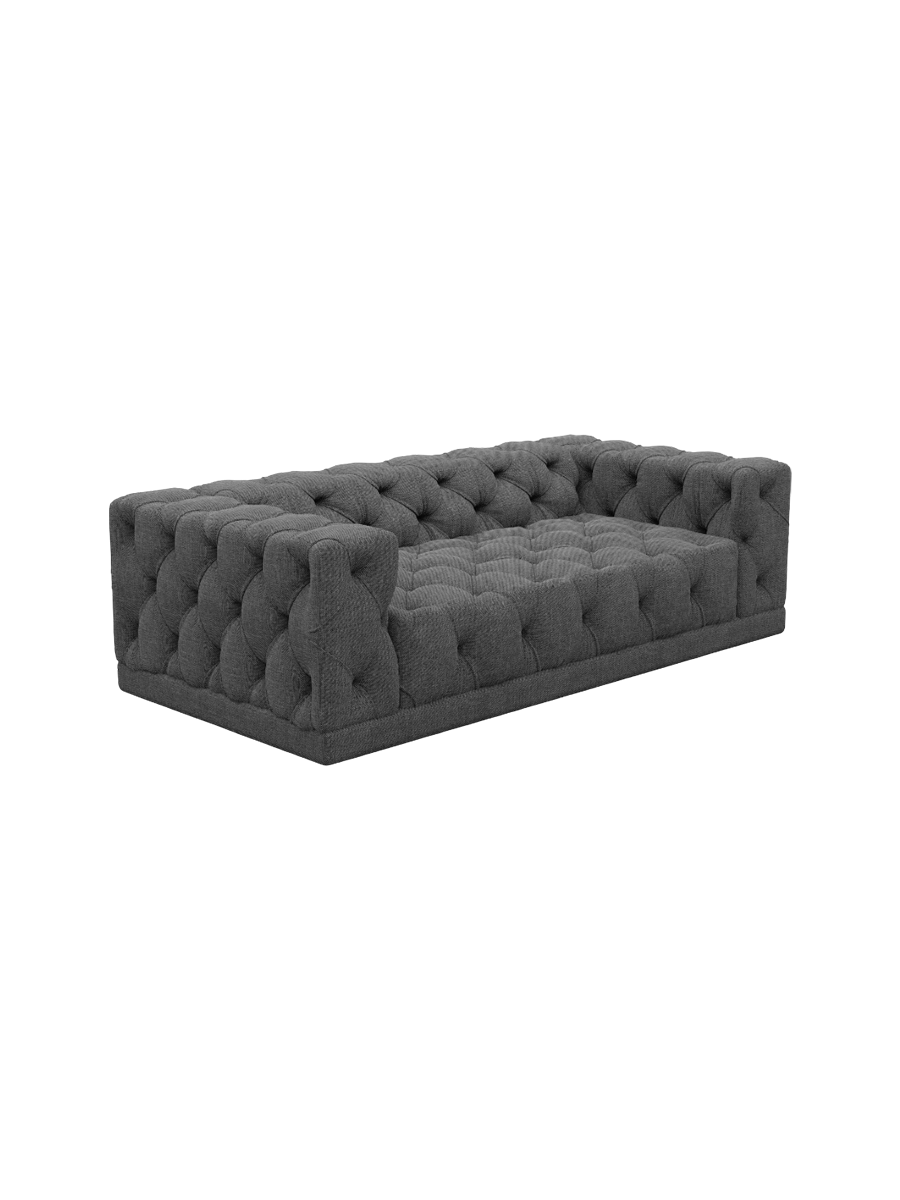 
3-Sitzer Design Sofa „Malika“ mit Strukturstoff-Bezug - Strukturstoff Anthrazit
