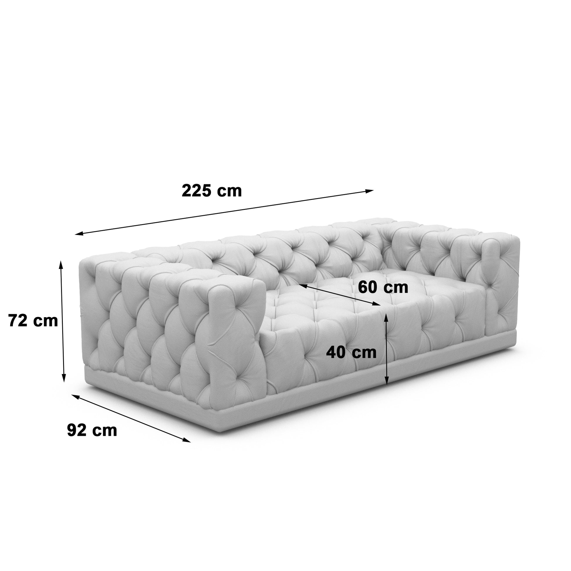 
3-Sitzer Design Sofa „Malika“ mit Strukturstoff-Bezug - Strukturstoff Anthrazit