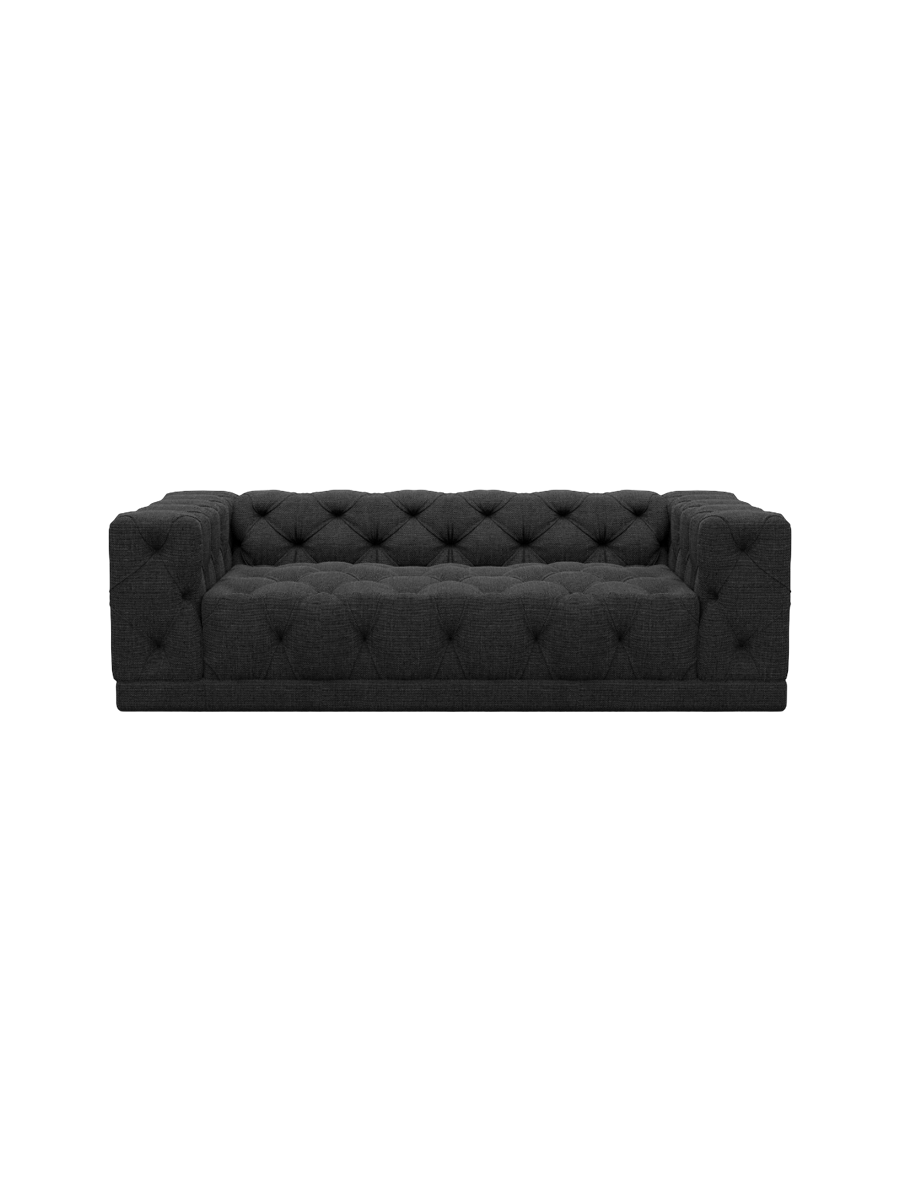 
3-Sitzer Design Sofa „Malika“ mit Strukturstoff-Bezug - Strukturstoff Anthrazit