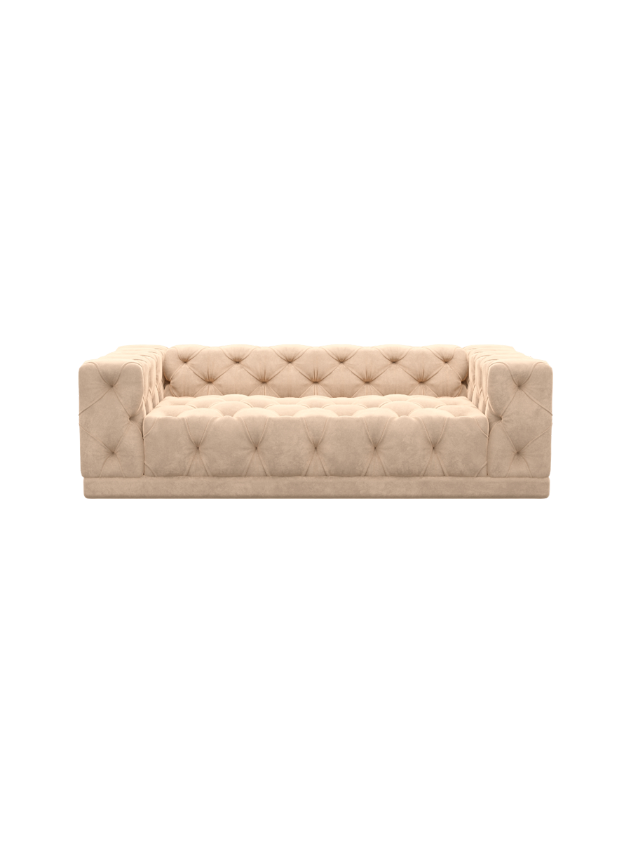 
3-Sitzer Design Sofa „Malika“ mit Samtbezug - Samtbezug Königsblau
