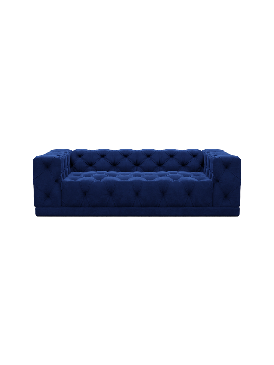 
3-Sitzer Design Sofa „Malika“ mit Samtbezug - Samtbezug Königsblau