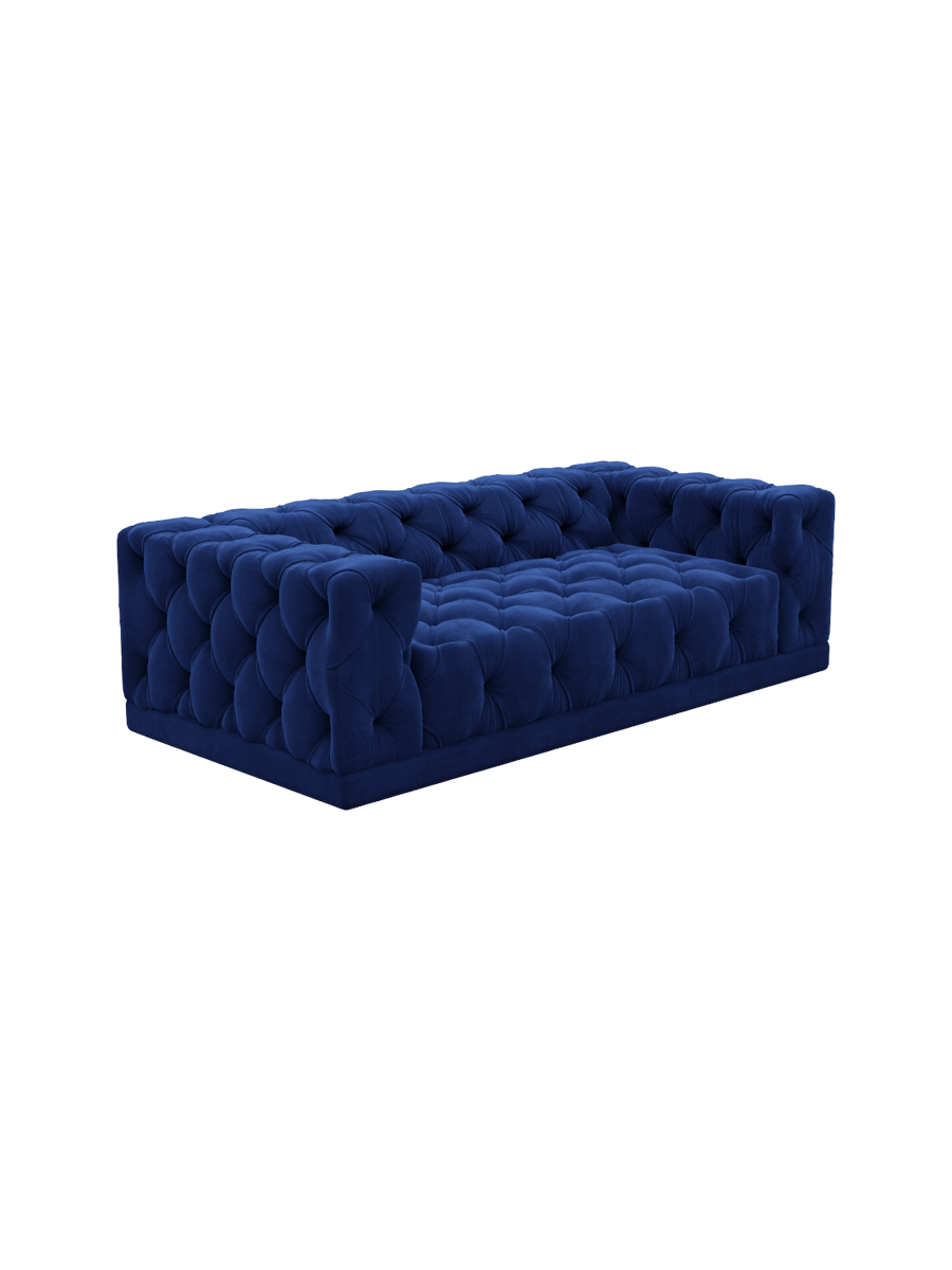 
3-Sitzer Design Sofa „Malika“ mit Samtbezug - Samtbezug Königsblau